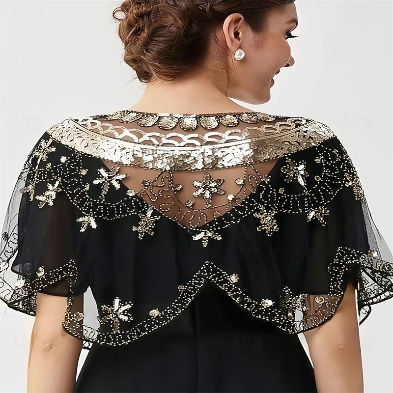 Women's Wrap Elegant Sun Protection Short Sleeve Lace Wedding Wraps With Beading For Wedding Summer2