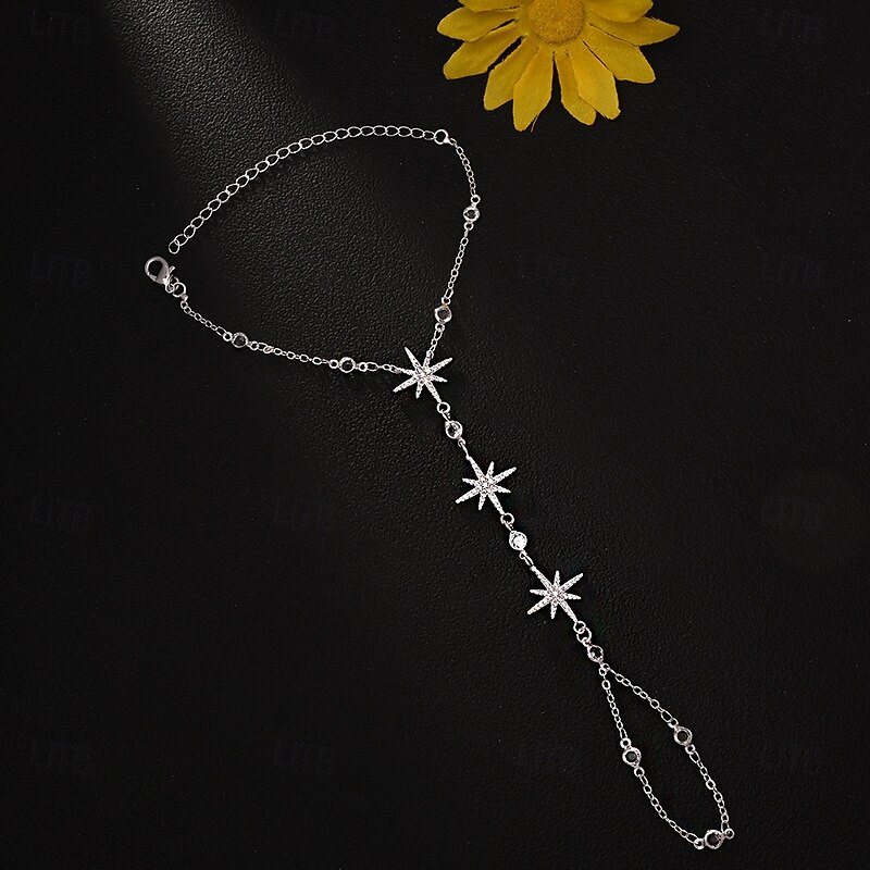 Women's Ring Bracelet / Slave bracelet Retro Star Precious Fashion Personalized Luxury Rhinestone Bracelet Jewelry Silver For Work Gift Daily Engagement3