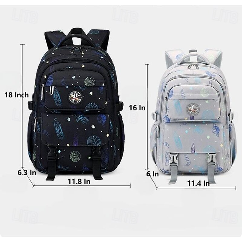 Kids Galaxy Print Backpack with Multi-Pocket Design – Lightweight Waterproof School Bag for Boys, Ideal for Elementary Students and Daily Use4