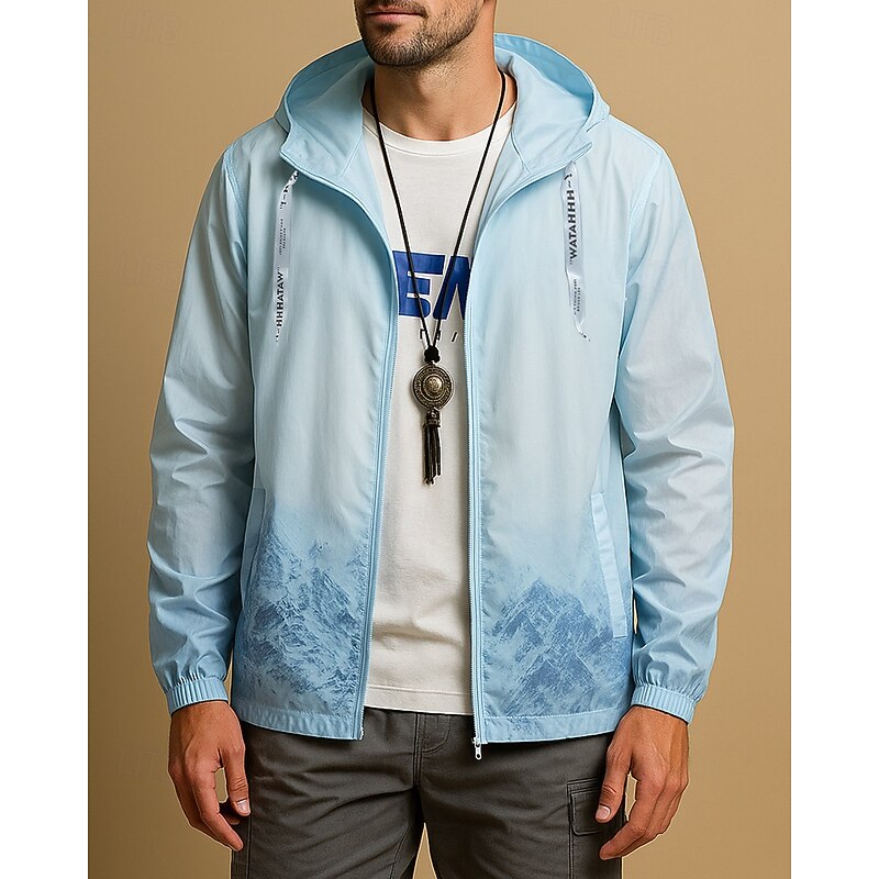 Men's Windbreaker Softshell Jacket Hiking Jacket Outdoor Sun Protection Quick Dry Lightweight Breathable Hiking Outfits Hiking Clothes Summer Spring Jacket Climbing Camping / Hiking / Caving Running4