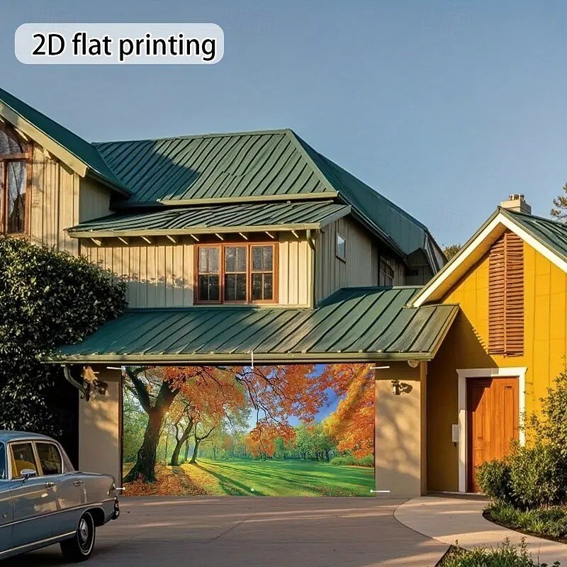 Halloween Outdoor Garage Door Cover Fall Autunm Scenery Banner Large Tapestry Backdrop Decoration for Holiday Outdoor Garage Door Home Wall Decorations2