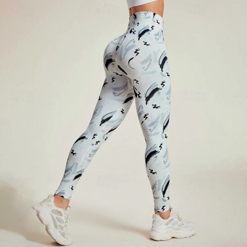 Women's Capri Leggings Yoga Leggings Tummy Control High Waist Gym Dance Athletic Bottoms White Fall Sports Activewear Tight Fit3