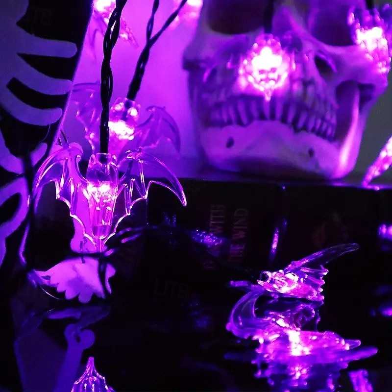 6.5m 30LED Solar Bat String Light Halloween Decorations Outdoor Waterproof Garden Balcony Porch Decoration4