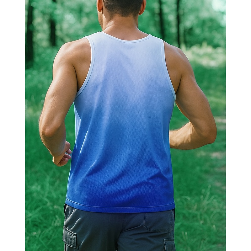 Men's Running Tank Top Gym Tank Top Sleeveless Top Graphic Quick Dry Lightweight Breathable Gym Workout Tennis Golf Sportswear Activewear Pink Blue Purple2