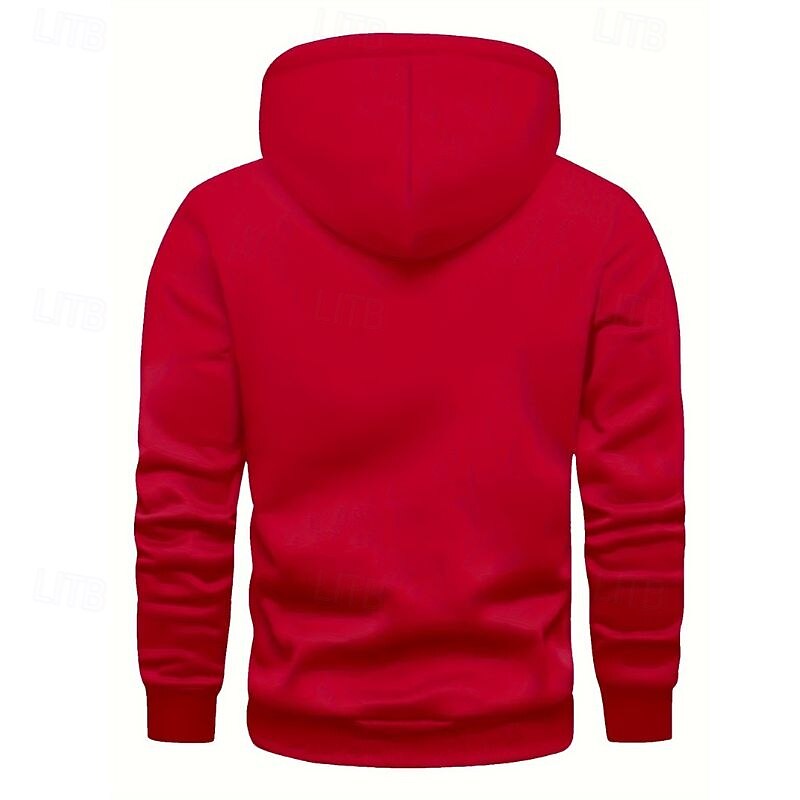 Men's Hoodie Black Pink Red Blue Green Hooded Flag Cross Pocket Drawstring Front Pocket Sports & Outdoor Daily Holiday Polyester Streetwear Graphic Casual Fall Winter Clothing Apparel Hoodies3