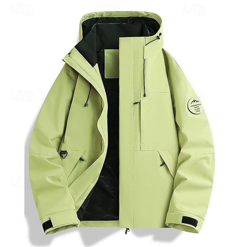 Men's Hiking Jacket Outdoor Waterproof Windproof Hiking Outfits Hiking Clothes Spring Autumn / Fall Top Camping / Hiking / Caving Running Solid Color Black Yellow Pink2