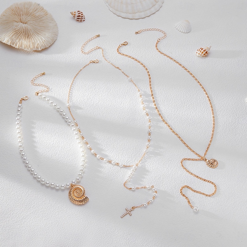 Pendant Necklace Pearl Rhinestones Women's Personalized Luxury Tassel Layered Animal Wedding Drops Necklace For Wedding Party Daily3