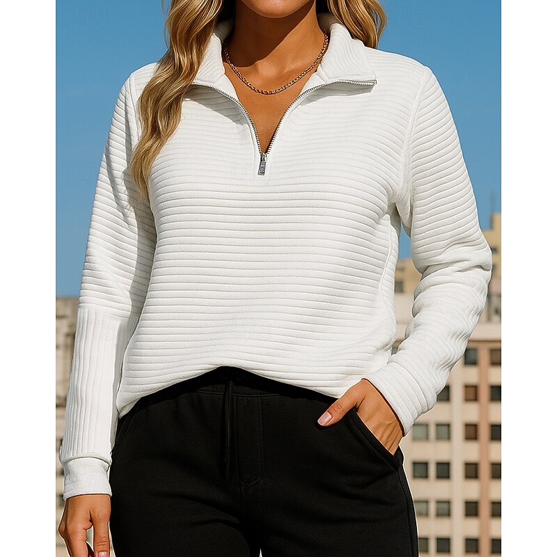 Women's Running Top Sports Sweatshirt Quarter Zipper Long Sleeve Top Athleisure Solid Colored Sun Protection Windproof Outdoor Running Yoga Sportswear Activewear Dark Grey Wine Red Black