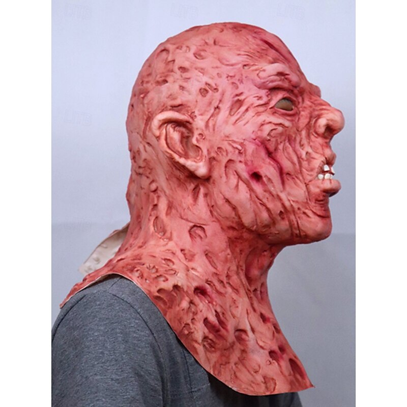 Halloween Freddy Mask for Adults, Realistic Scary Movie Latex Face Mask, Full Head Horror Mask for Cosplay, Costume Party, and Haunted House Decor4