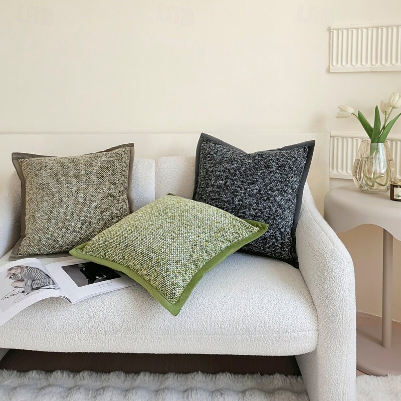 Ins Nordic  Toss Pillows Cover Thickened Chenille Throw Pillow Covers Green Decorative 45x45cm Sofa Bed Living Room Decor High Quality Cushioncover2
