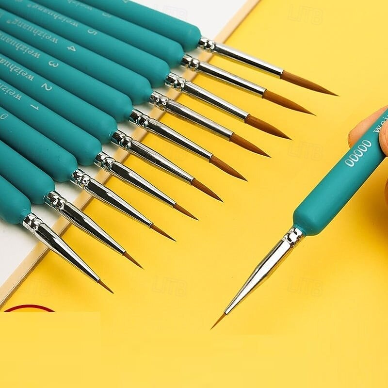 10 Pcs Very Fine Watercolor Edging Pen Set for Nail Art Sketching Students Colored Liner Brushes for Gouache Acrylic Detailing and Outline Painting2