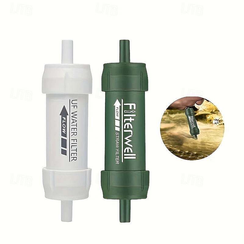 Portable Outdoor Survival Water Filter Straw for Camping, Hiking, and Wilderness Purification 1PCS