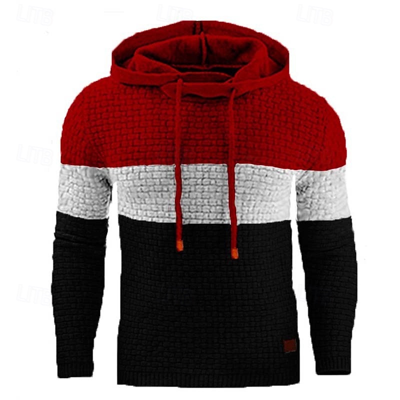 Men's Hoodie White Yellow Army Green Red Navy Blue Hooded Plain Color Block Sports & Outdoor Casual Daily Streetwear Cool Designer Spring &  Fall Clothing Apparel Hoodies Sweatshirts3