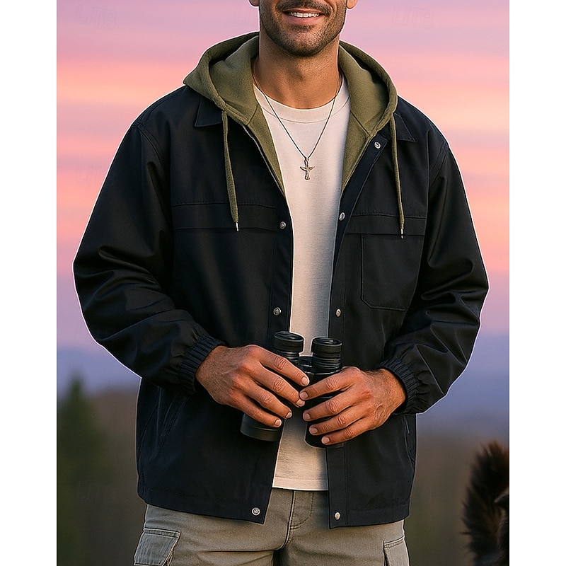 Men's Windbreaker Softshell Jacket Hiking Jacket Outdoor Waterproof Windproof Hiking Outfits Hiking Clothes Spring Autumn / Fall Jacket Hunting Climbing Running Patchwork Black Army Green Khaki4