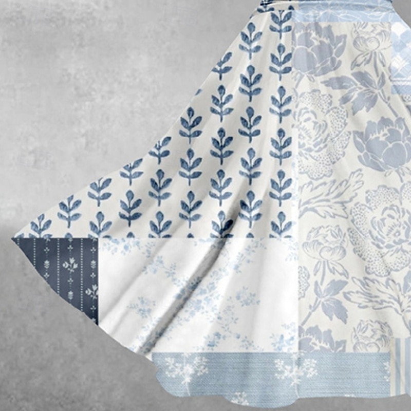 Women's Midi Dress Casual Dress Summer Dress Fashion Modern Daily Beach Weekend Regular Fit Flower Short Sleeve V Neck Blue Spring Fall3