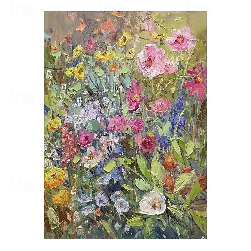 Handmade Oil Painting Canvas Wall Art Decoration Modern Flower Plants Thick Oil Knife Paintings for Home Decor Rolled Frameless Unstretched Painting3