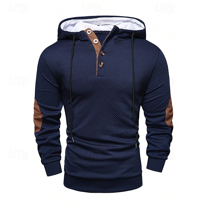 Men's Hoodie Quarter Zip Hoodie White Navy Blue Brown Khaki Gray Hooded Plain Textured Sports & Outdoor Casual Daily Streetwear Cool Designer Spring &  Fall Clothing Apparel Hoodies Sweatshirts4