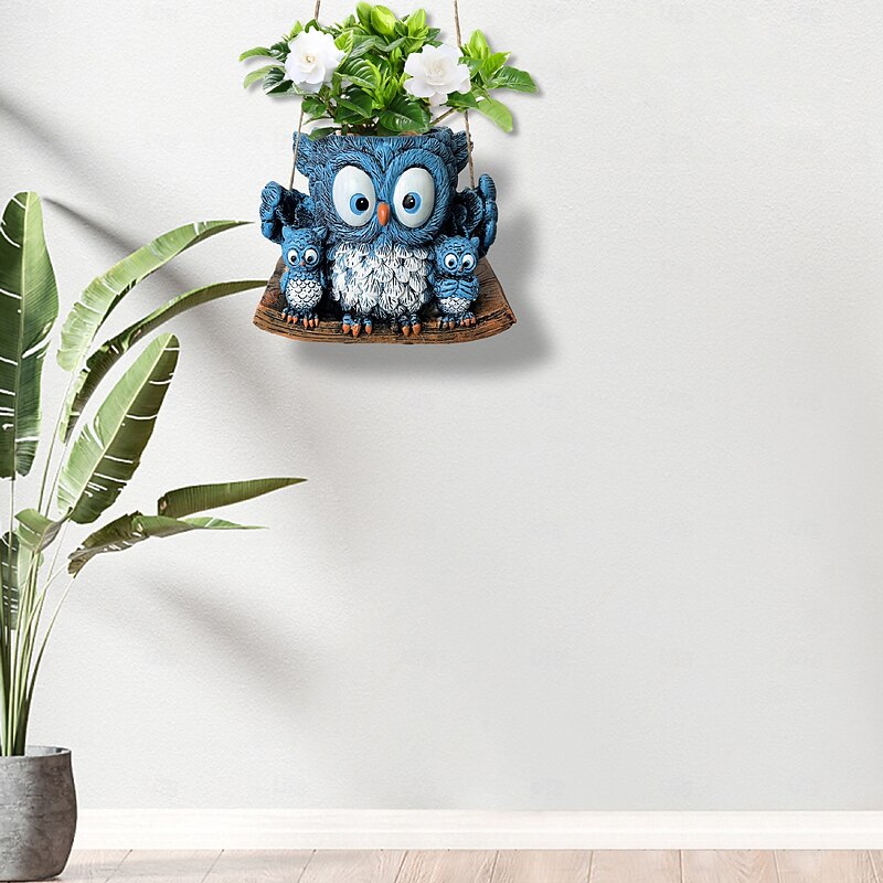 Owl Hanging Planters for Succulents, Cute Animal Wall Plant Pots for Indoor Outdoor Garden, Decorative Owl Flower Pots Gift for Plant Lovers