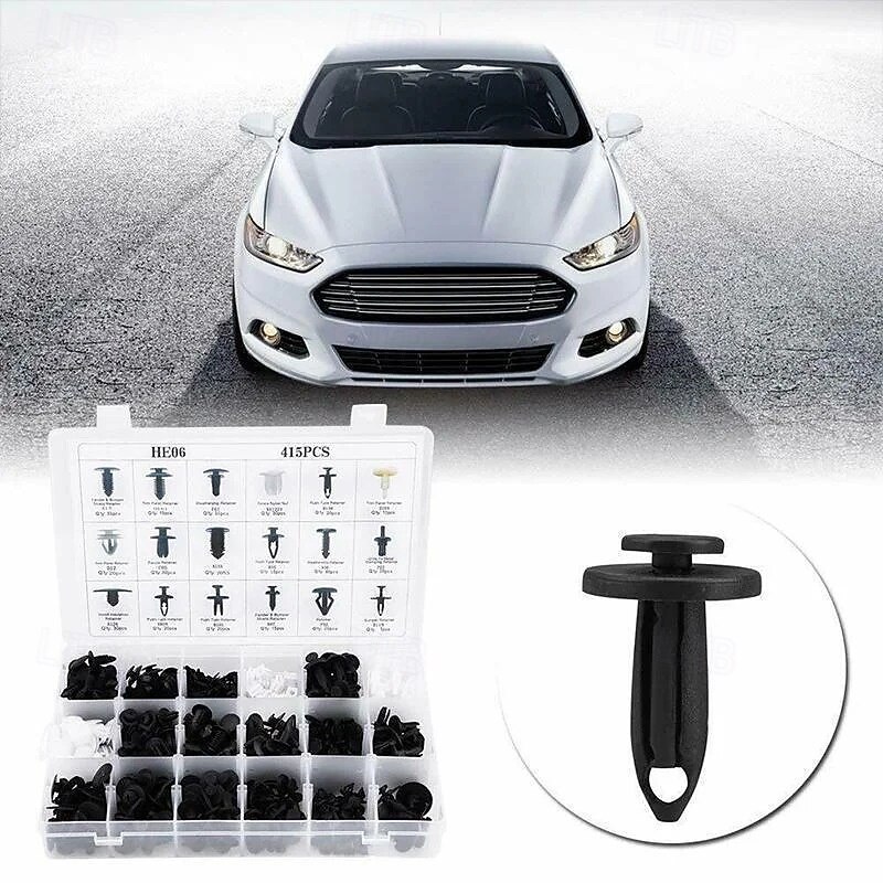 Car Fastener Box Set Plastic Rivet Clips Assortment Kit for Bumper Fender Door Panel Trim Retainer Push Clips Automotive Interior Exterior Clip Set