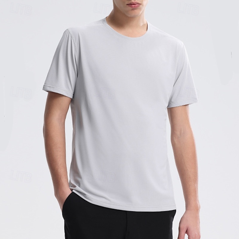 Men's Performance Shirt Sport Tee Shirt Short Sleeve Crew Neck Top Outdoor Quick Dry Lightweight Sweat wicking Breathable Polyester Black White Red Tennis Golf Running