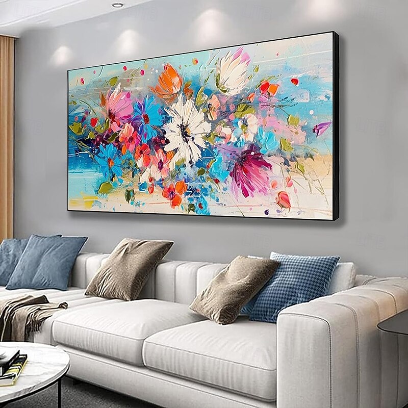 Handmade Oil Painting Canvas Wall Art Decoration Modern Thick Oil Flower for Living Room Home Decor Stretched Frame Hanging Painting/Rolled Frameless Unstretched Painting2