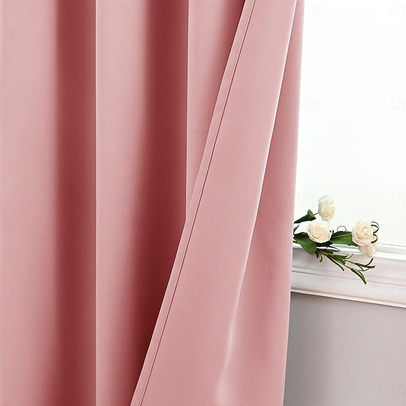 Blush Pink Window Sheer Curtain Panels Drape Curtains Long for Kitchen, Bedroom, Living Dining Room, Rod Pocket Drapery, Minimalist Pure Classic Solid Fantasy Color3