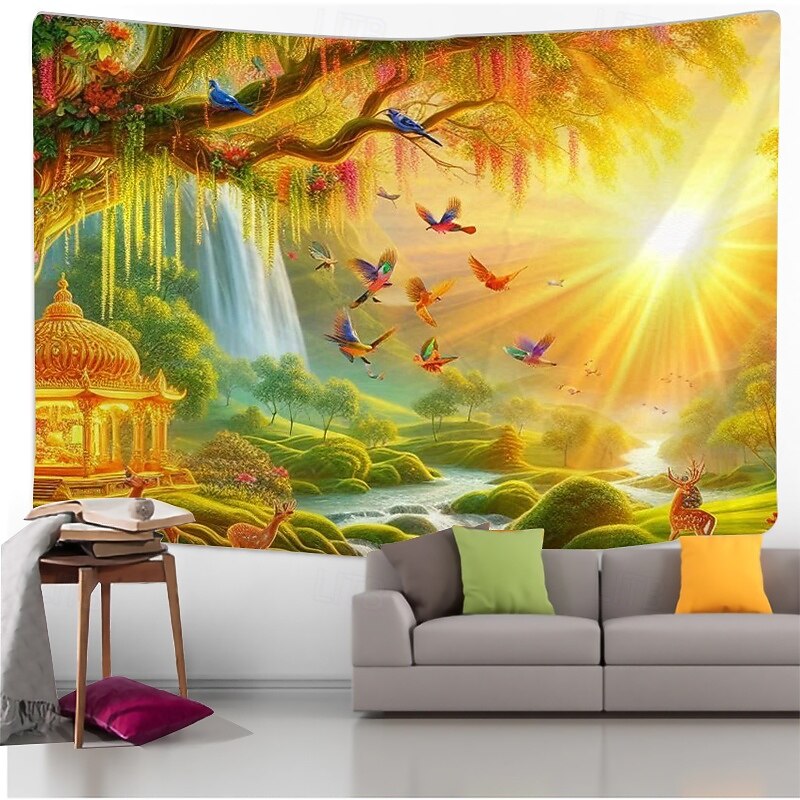 Fall Autumn Landscape Pattern Tapestry Wall Hanging Tapestry waterfall pattern Wall Carpet Wall Art Wall Decoration Tapestry Wall Decoration