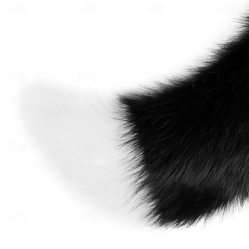 Furry Fox Ears Headband and Tail Set – Realistic Animal Ears and Tail Cosplay Accessories for Halloween, Party, Convention, and Performance3