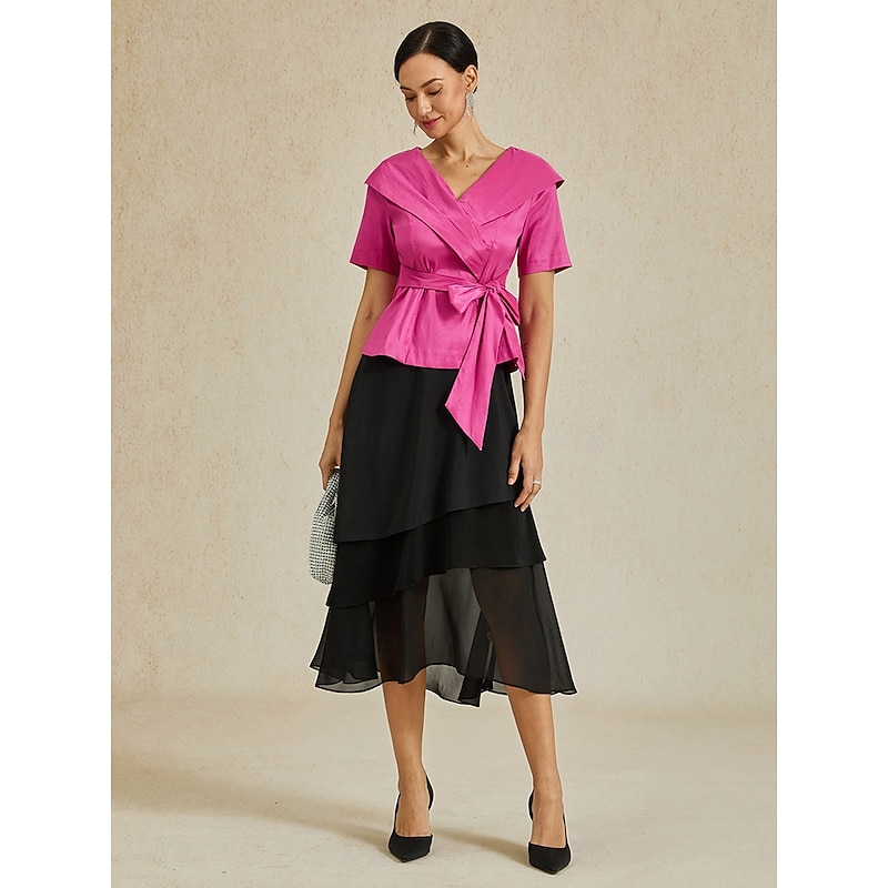 Women's Jacket With Belt Solid Color Stylish Outerwear Summer Fuchsia S2