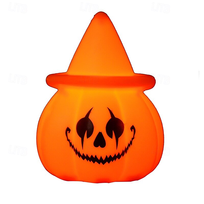 1 Pc Halloween LED electronic hat wearing pumpkin expression light indoor restaurant party atmosphere decoration light ornament light small night light3