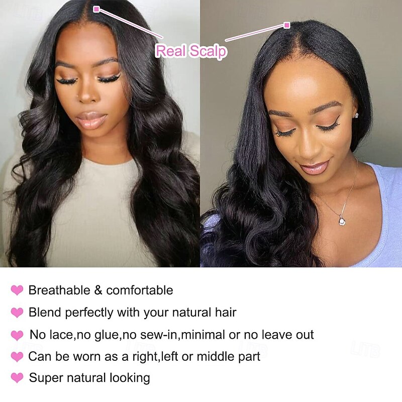 Body Wave V Part Wigs Human Hair No Leave Out Lace Front Wigs Brazilian Virgin Human Hair Wigs For Black Women Upgrade U Part Wigs Glueless Full Head Clip In Half Wig V Shape Wigs3