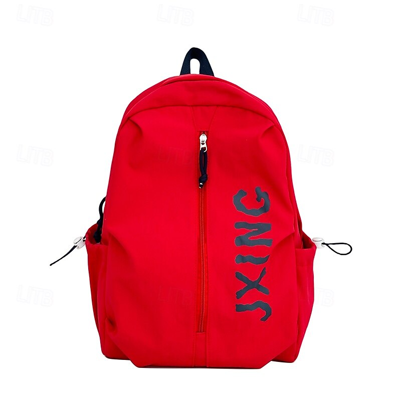 Unisex Black School Backpack with Yellow Letter Print – Lightweight Casual Bookbag for Teens and Back to School3