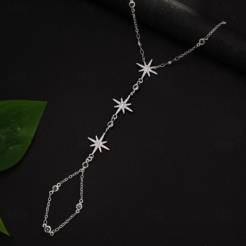 Women's Ring Bracelet / Slave bracelet Retro Star Precious Fashion Personalized Luxury Rhinestone Bracelet Jewelry Silver For Work Gift Daily Engagement2