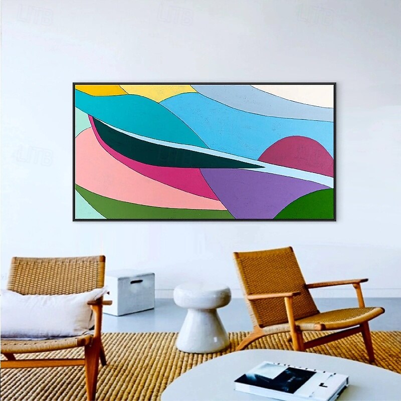 Colorful  Oil Painting handmade Textured Canvas Art Hand painted Colorful Abstract Art Scene Painting Modern oil painting for Living Room bedroom Wall Decoration