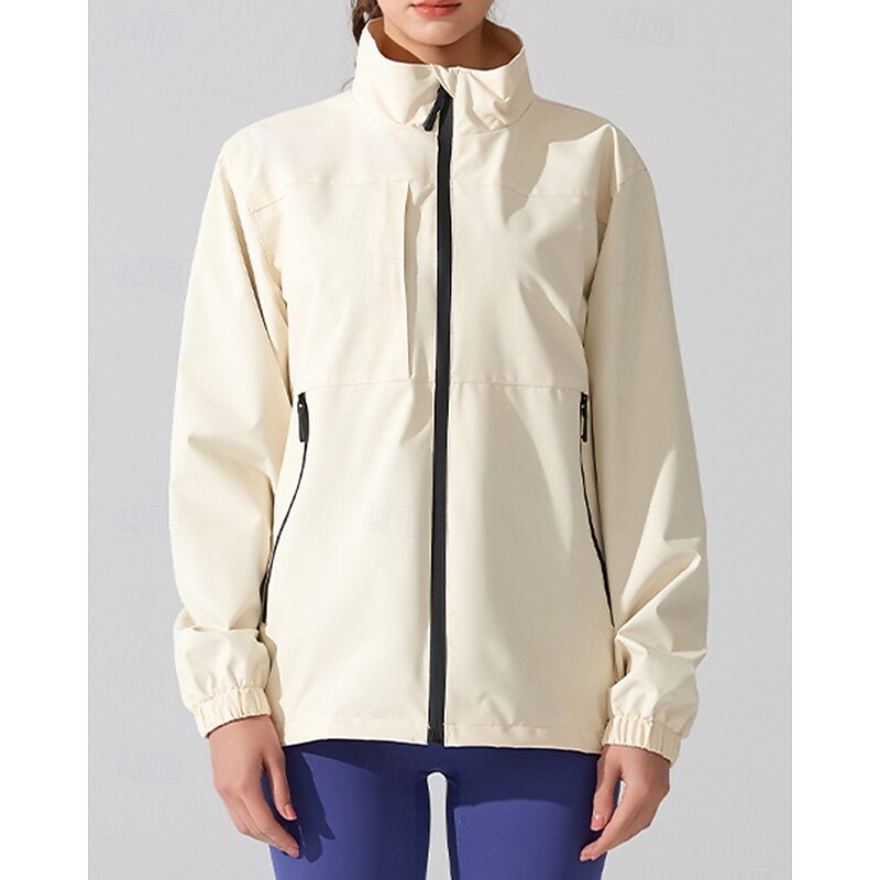 Women's Windbreaker Softshell Jacket Hiking Jacket Outdoor Waterproof Windproof Hiking Outfits Hiking Clothes Spring Autumn / Fall Top Camping / Hiking / Caving Running Solid Color Black White Pink4