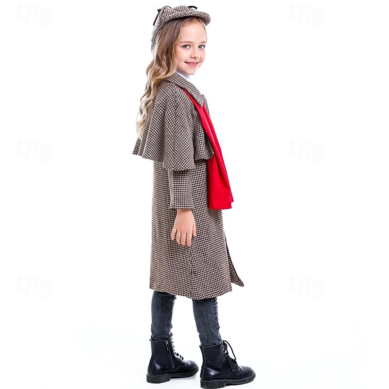 Fairy Tale Detective Cosplay Costume Outfits Storybook Characters Cosplay Movie Cosplay for Boys' Girls' Kid's Halloween Carnival World Book Day Performance Educational Dress Up School Event Dress Up3