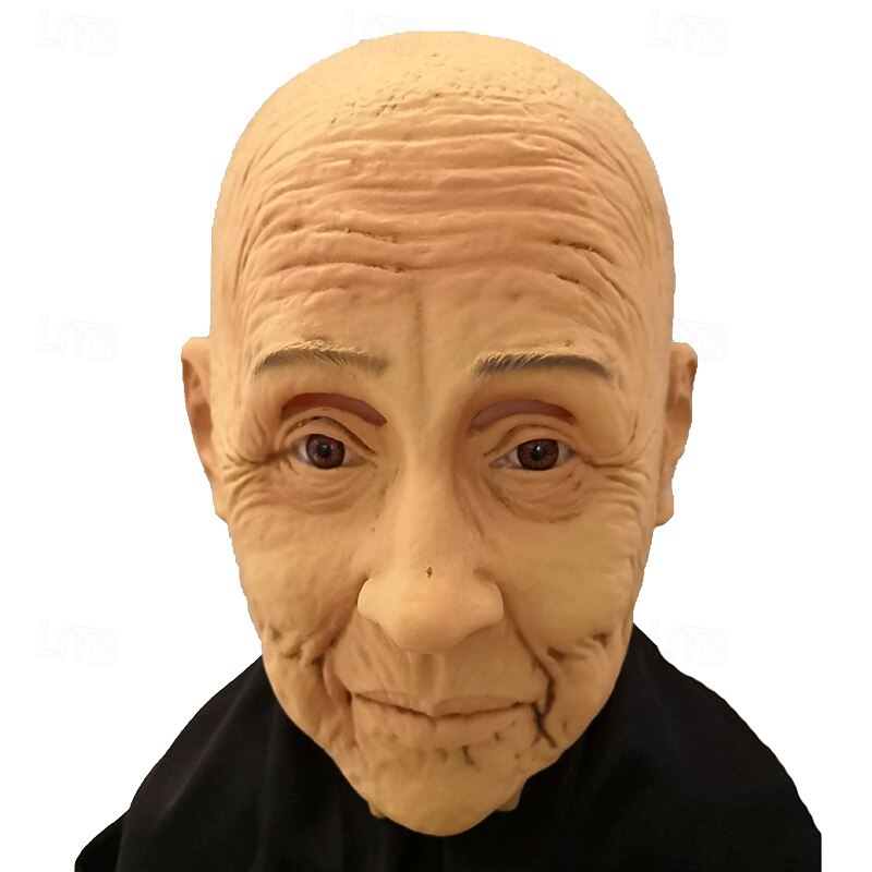 Old Man Halloween Mask Realistic Mask Horror Scary Full Head Adults' Men's Women's Unisex Halloween Carnival Performance Party Easy Halloween Costumes Dress Up