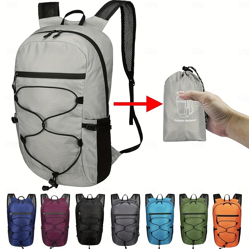 Ultra-Lightweight Foldable Backpack - Portable Adjustable Strap Zipper Closure Durable Polyester Lining Ideal for Hiking Cycling Commuting and Fitness Commuting Backpack  Adjustable Strap Bag