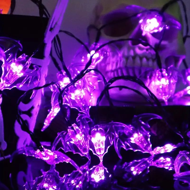 6.5m 30LED Solar Bat String Light Halloween Decorations Outdoor Waterproof Garden Balcony Porch Decoration3