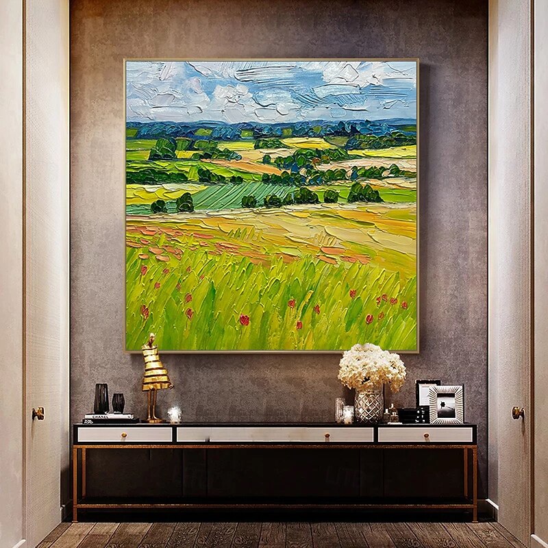 Mintura Handmade Textured Landscape Oil Paintings On Canvas Wall Art Decoration Modern Abstract Picture For Home Decor Rolled Frameless Unstretched Painting3