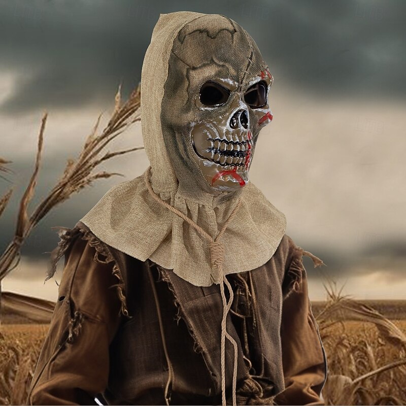 Scarecrow Halloween Mask Horror Scary Full Head Adults' Men's Women's Unisex Halloween Carnival Performance Party Easy Halloween Costumes Dress Up3