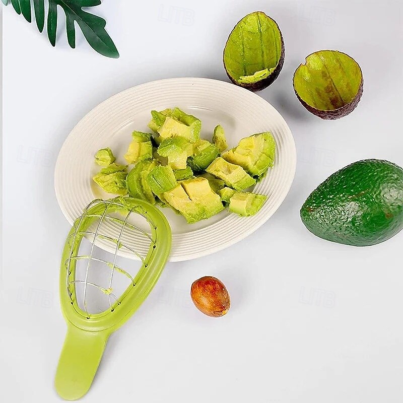 Avocado Cube Maker Fruit Flesh Separator Tool for Avocados Stainless Steel Slicer and Scooper Kitchen Gadget for Quickly Cutting and Removing Avocado Pulp Easily and Safely4