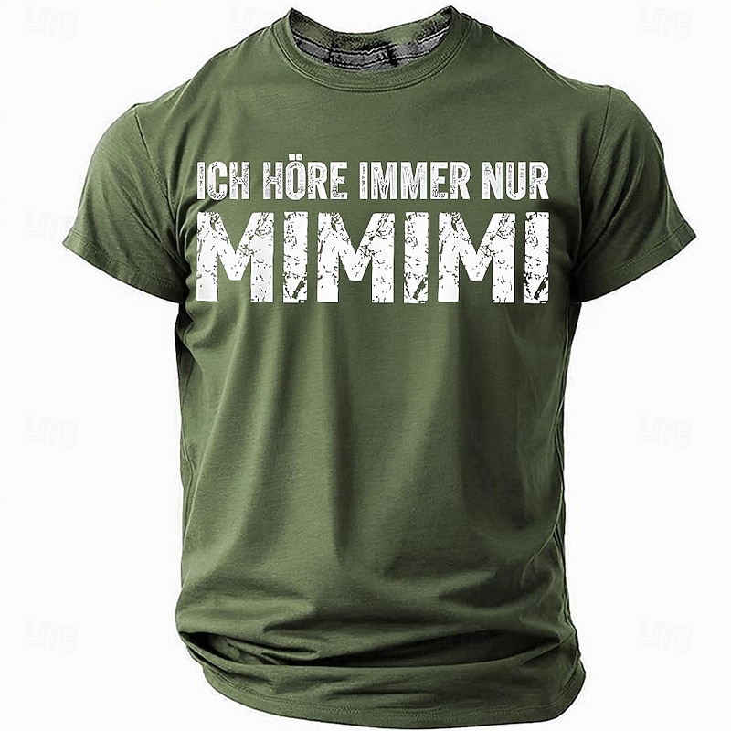 Men's Graphic T-Shirt: Funny 'Ich Höre Immer Nur Mimimi' German Saying, Short Sleeve Lifestyle Humor Tee3