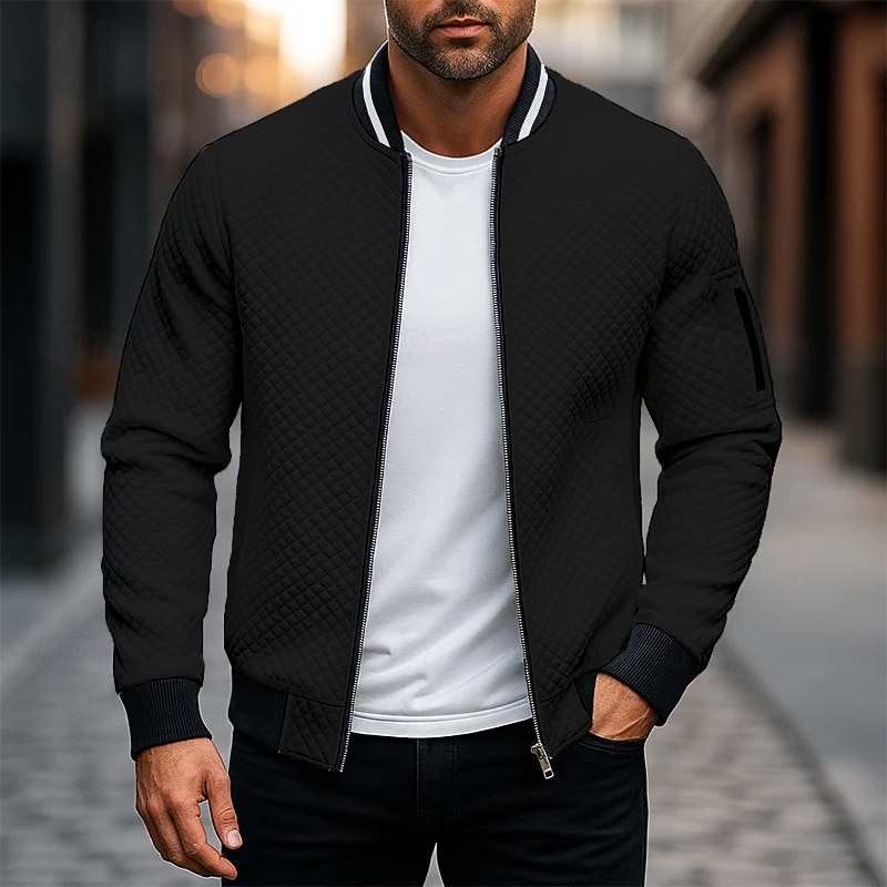 Men's Sweatshirt Full Zip Sweatshirt Wine Red Black White Navy Blue Light Grey Hooded Plain Textured Sports & Outdoor Casual Daily Streetwear Cool Sportswear Spring &  Fall Clothing Apparel Hoodies2