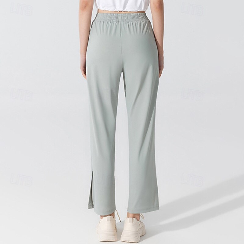 Women's Wide Leg Pants sport pants Tummy Control High Waist Gym Volleyball Workout Bottoms Solid Color Black Blue Purple Sports Activewear Loose Fit4