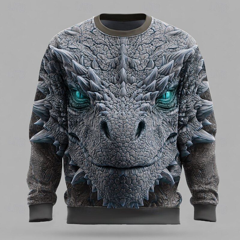 Men's Dragon 3D Sweatshirt Sweatshirt Long Sleeve Sweatshirt Crew Neck Casual Punk & Gothic Digital Print Party Streetwear All Seasons2