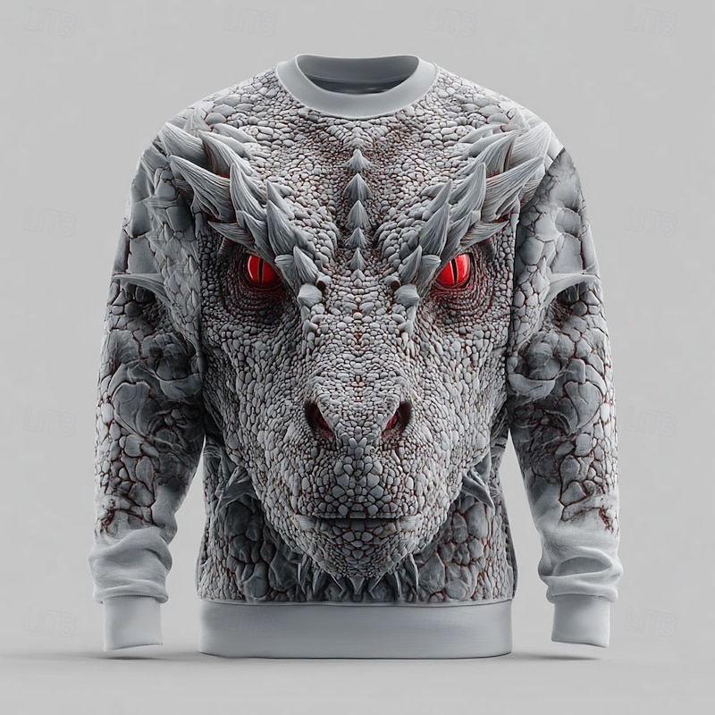 Men's Dragon 3D Sweatshirt Sweatshirt Sweatshirts Long Sleeve Sweatshirt Crew Neck Casual Punk & Gothic Digital Print Party Streetwear All Seasons2