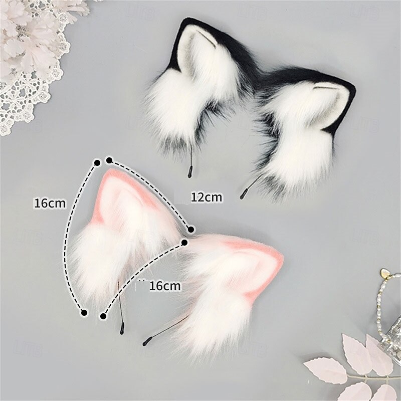 Cute Handmade Animal Ears Headband – Cat Girl, Loli Fox Ears, KC Cat Ears Cosplay Headband for Party, Convention, and Role Play3