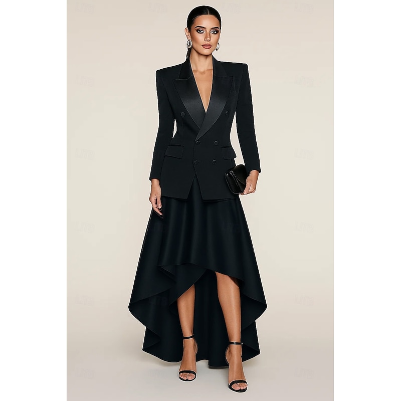 Women's Suit Skirt A-Line Formal Wedding Guest Formal Evening Satin Elegant Floor Length Pant2