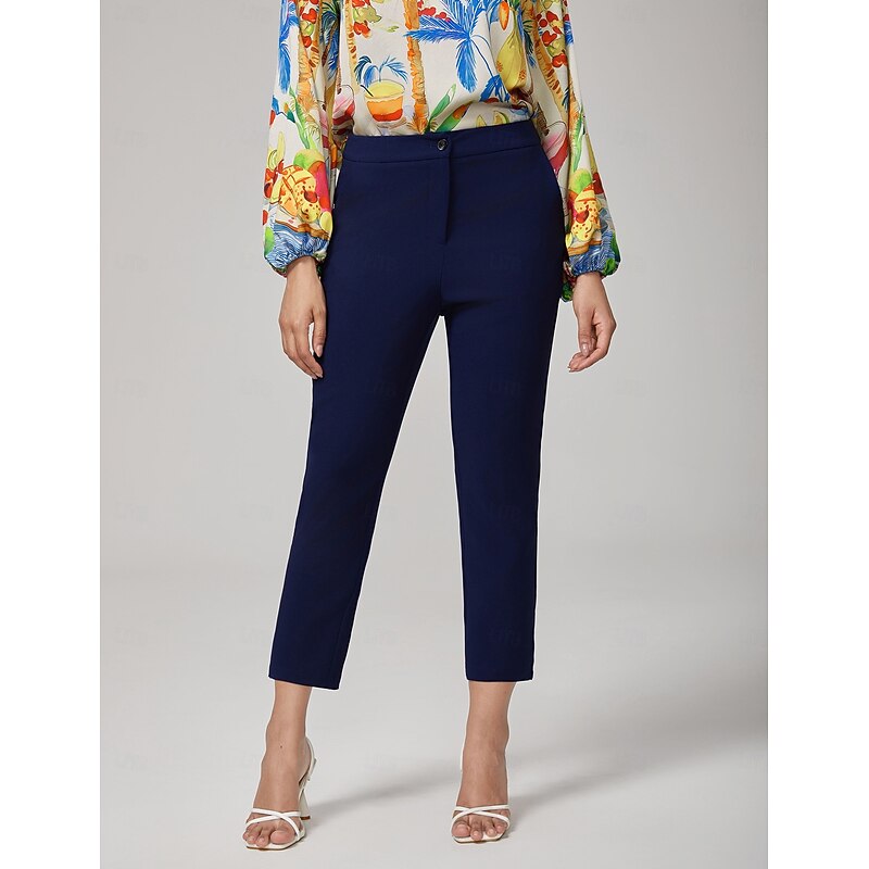 Women's Unisex Trousers Ankle-Length Elegant Casual Casual Dark Blue Summer Spring Autumn / Fall XS S M3